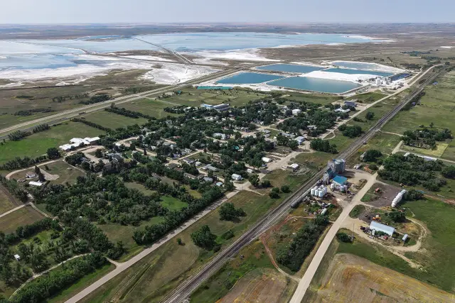 Aerial view of Chaplin and Chaplin Lake