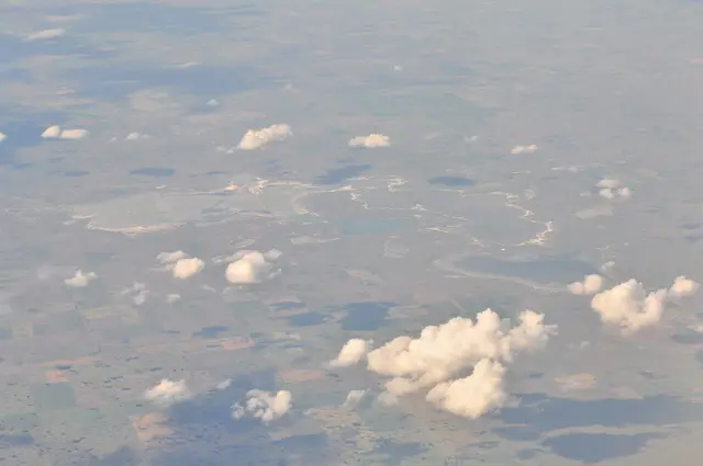 Aerial view of Chaplin Lake and surrounding farmland